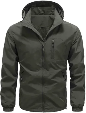 Men's Lightweight Waterproof Rain Jacket,Shell Hooded Outdoor Raincoat Hiking Windbreake jacket Outdoor Sports Jacket
