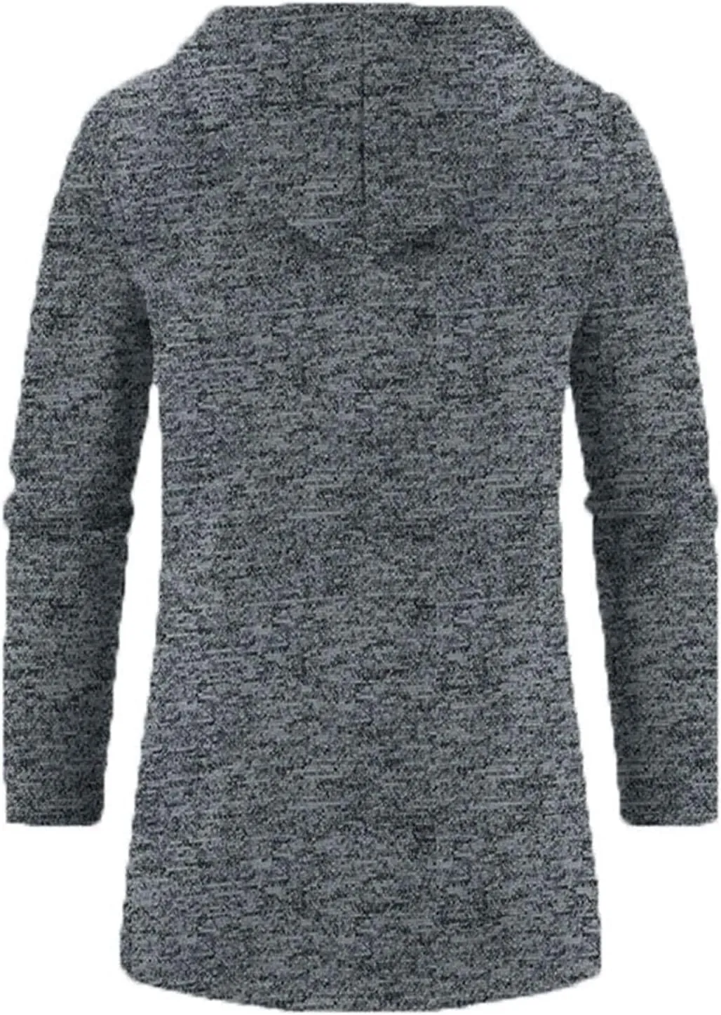 Mens Medium Long Thermal Cardigan Jacket Loose Fit Hooded Drawstring Warm Sweater for Winter Outwear