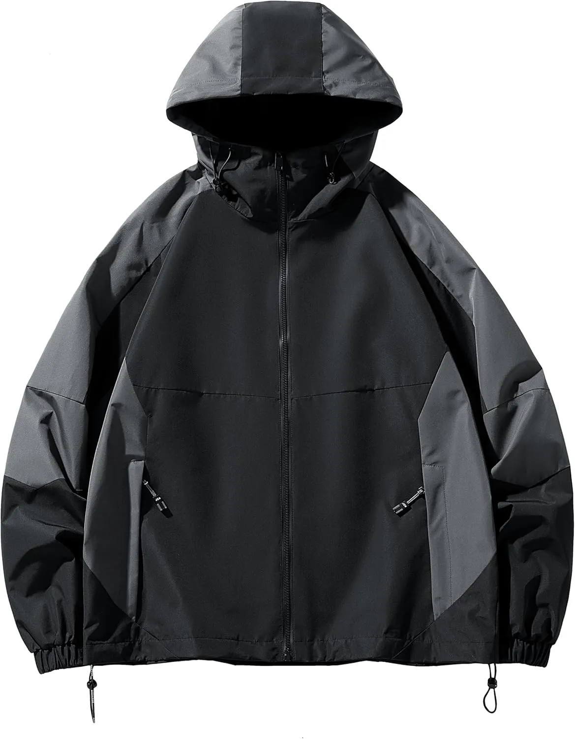 Men's Outdoor Waterproof Jacket Lightweight Breathable Windbreaker Hooded Multifunctional Sports Jacket