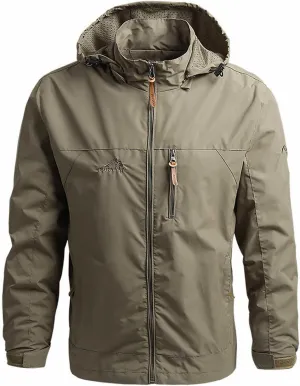 Mens Outdoor Windbreaker Lightweight Waterproof Sports Jacket Raincoat Stylish Hooded Zipper Spring Fall Rain Jackets