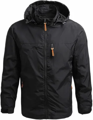 Mens Outdoor Windbreaker Lightweight Waterproof Sports Jacket Raincoat Stylish Hooded Zipper Spring Fall Rain Jackets