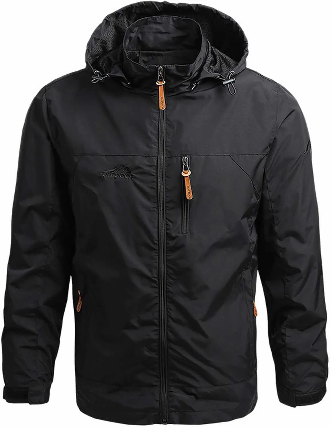 Mens Outdoor Windbreaker Lightweight Waterproof Sports Jacket Raincoat Stylish Hooded Zipper Spring Fall Rain Jackets