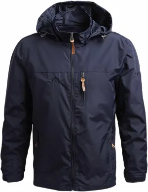Mens Outdoor Windbreaker Lightweight Waterproof Sports Jacket Raincoat Stylish Hooded Zipper Spring Fall Rain Jackets