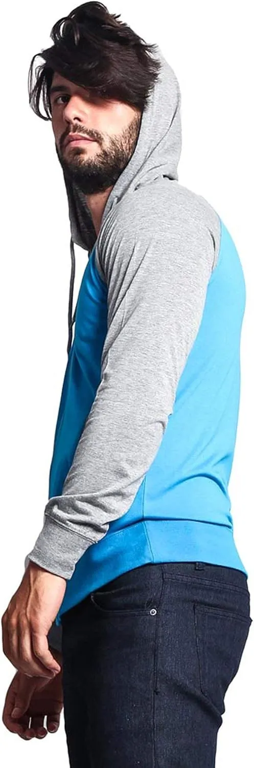 Men's Raglan Lightweight Zip Up Hoodie Sweatshirts