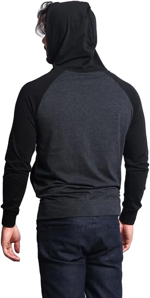 Men's Raglan Lightweight Zip Up Hoodie Sweatshirts