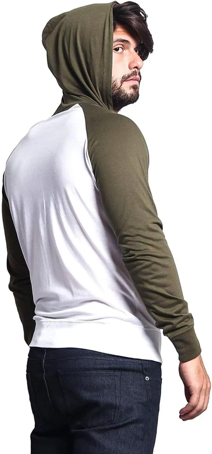 Men's Raglan Lightweight Zip Up Hoodie Sweatshirts