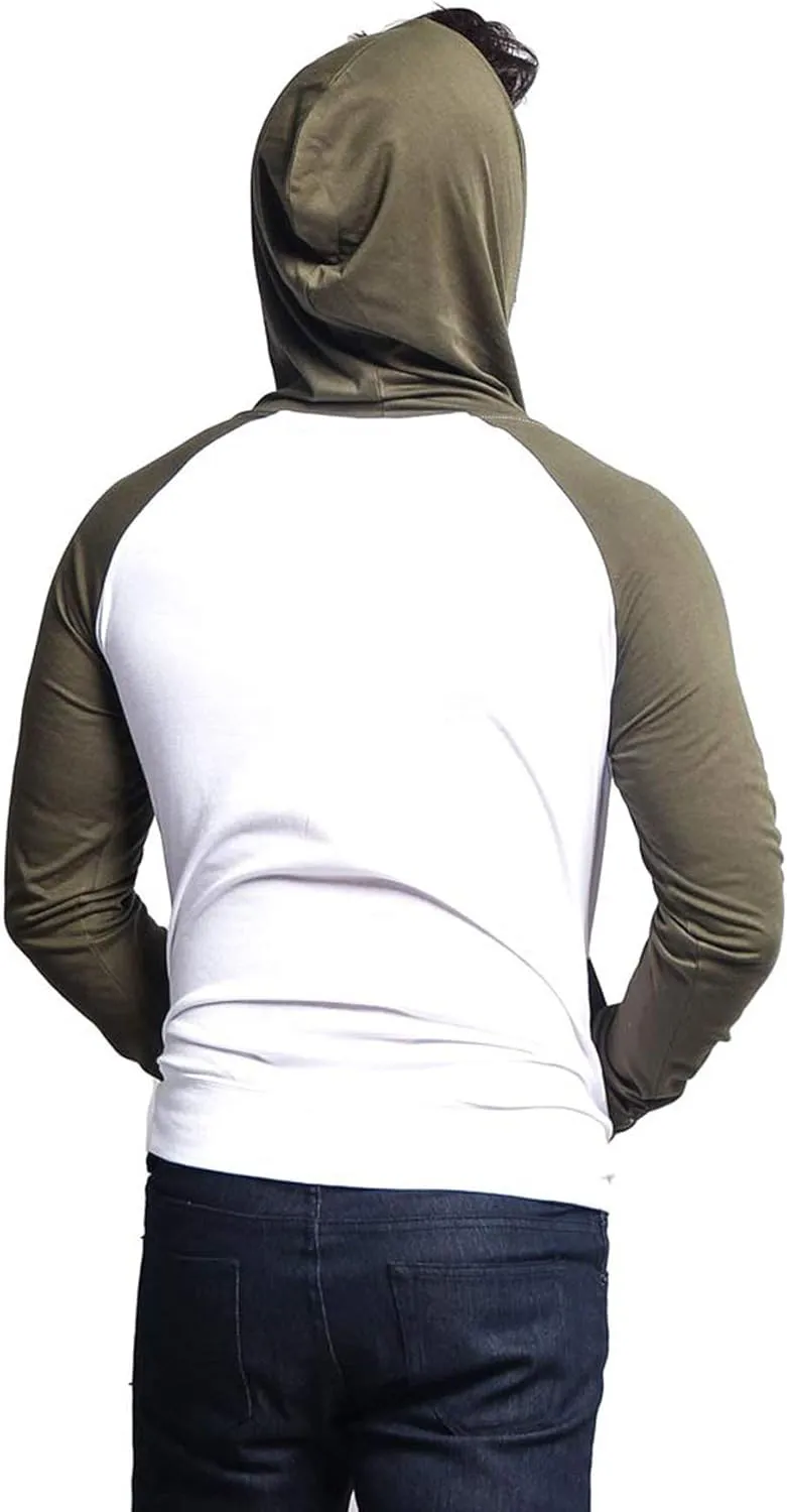 Men's Raglan Lightweight Zip Up Hoodie Sweatshirts