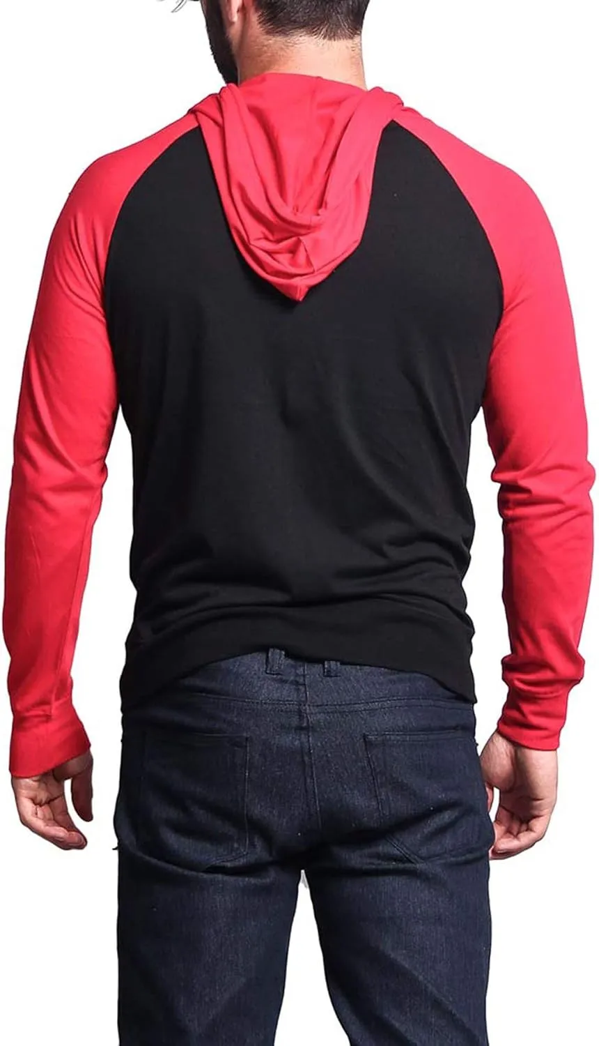 Men's Raglan Lightweight Zip Up Hoodie Sweatshirts