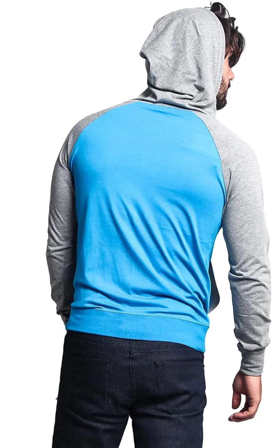 Men's Raglan Lightweight Zip Up Hoodie Sweatshirts