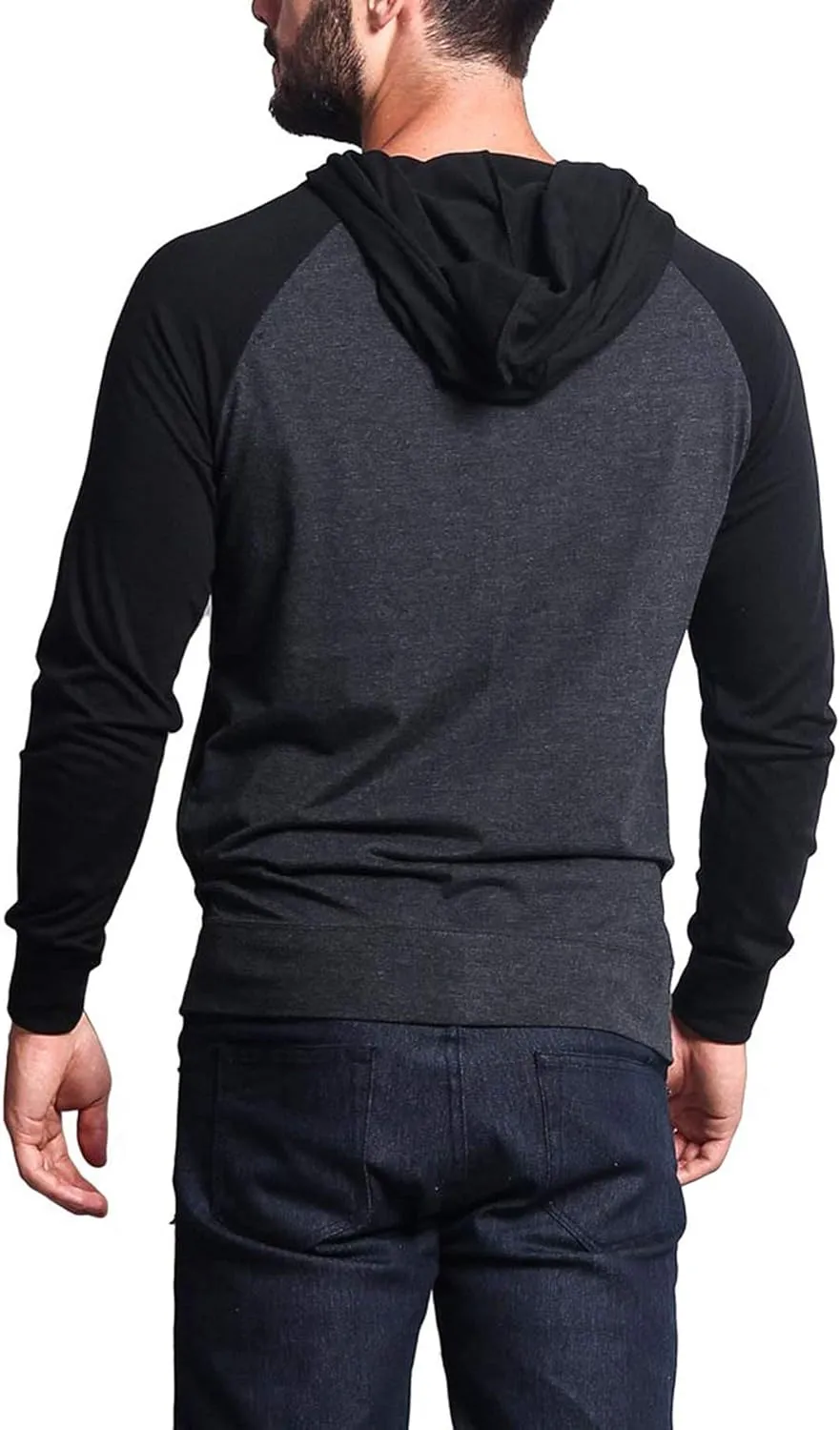 Men's Raglan Lightweight Zip Up Hoodie Sweatshirts