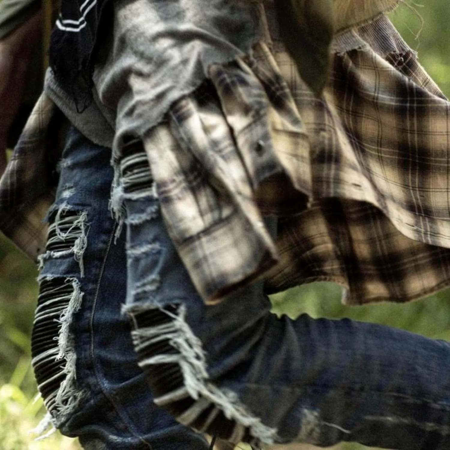 Men's Ripped Skinny Stretch Jeans Vintage Distressed Straight Leg Denim Pants Regular Fit Destroyed Jean Trousers
