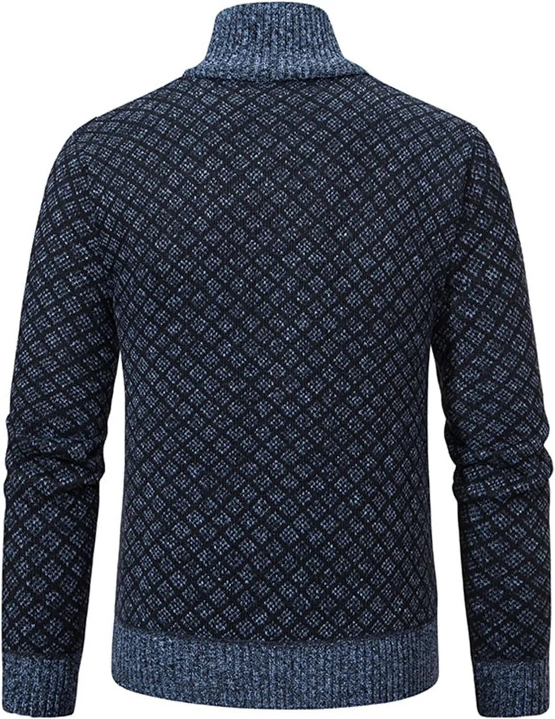 Men's Slim Fit Dressy Sweaters Full Zip Mock Collar Casual Knitted Cardigan with Pockets