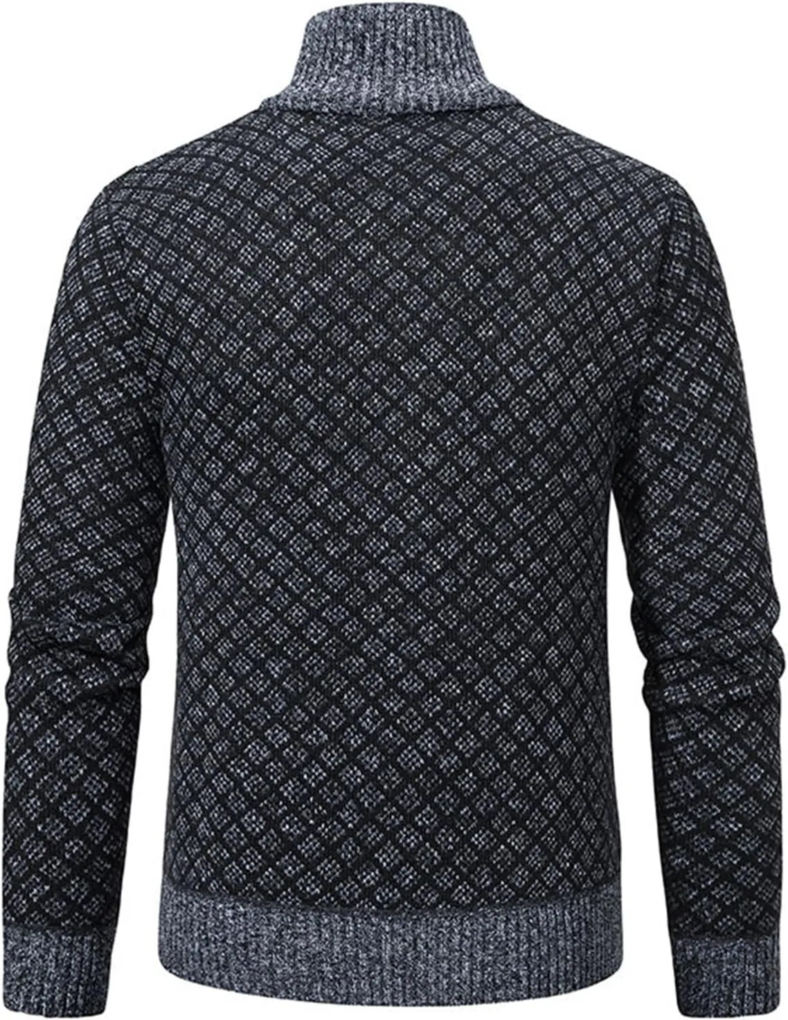 Men's Slim Fit Dressy Sweaters Full Zip Mock Collar Casual Knitted Cardigan with Pockets