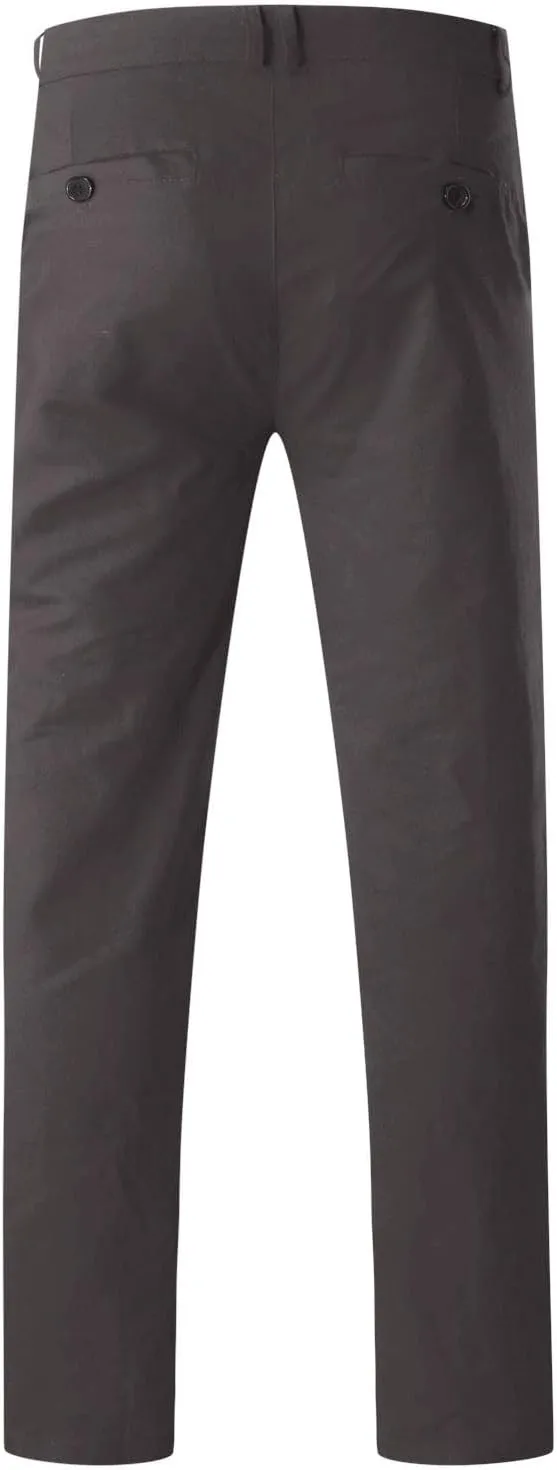 Men's Slim Fit Pants Open Bottom Straight Leg Stretch Waist Pants Solid Chino Casual Tapered Trousers with Pockets