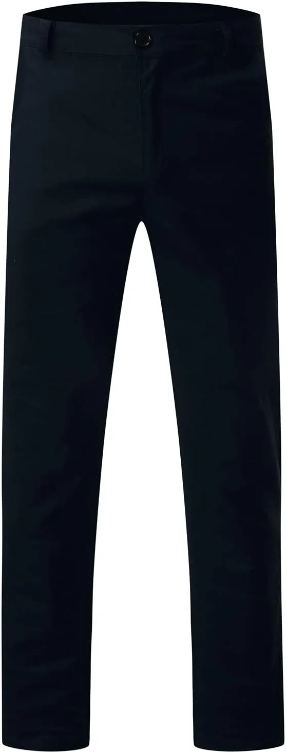 Men's Slim Fit Pants Open Bottom Straight Leg Stretch Waist Pants Solid Chino Casual Tapered Trousers with Pockets