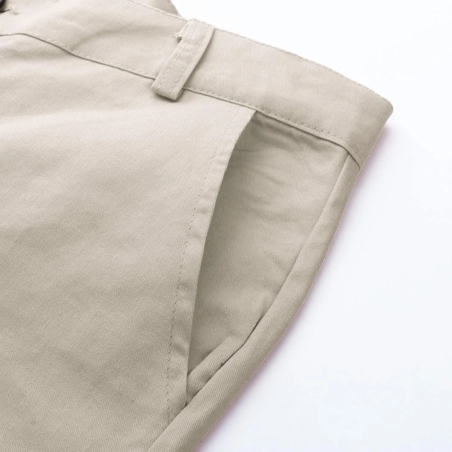 Men's Slim Fit Pants Open Bottom Straight Leg Stretch Waist Pants Solid Chino Casual Tapered Trousers with Pockets