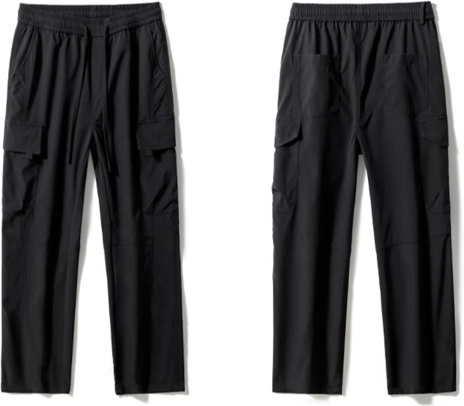 Men's Solid Color Straight Cargo Pants Multi Pocket Loose Wide Leg Trousers Fashionable Loose Sports Casual Pants