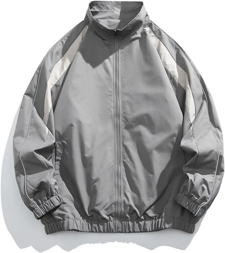 Men's Spring Patchwork Spring Baseball Jacket Teenagers' Patchwork Reflective Casual Jacket