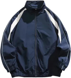 Men's Spring Patchwork Spring Baseball Jacket Teenagers' Patchwork Reflective Casual Jacket