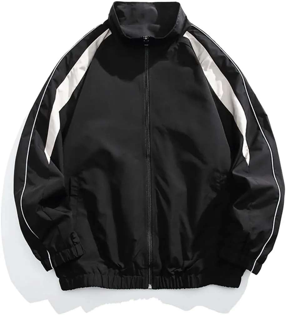 Men's Spring Patchwork Spring Baseball Jacket Teenagers' Patchwork Reflective Casual Jacket