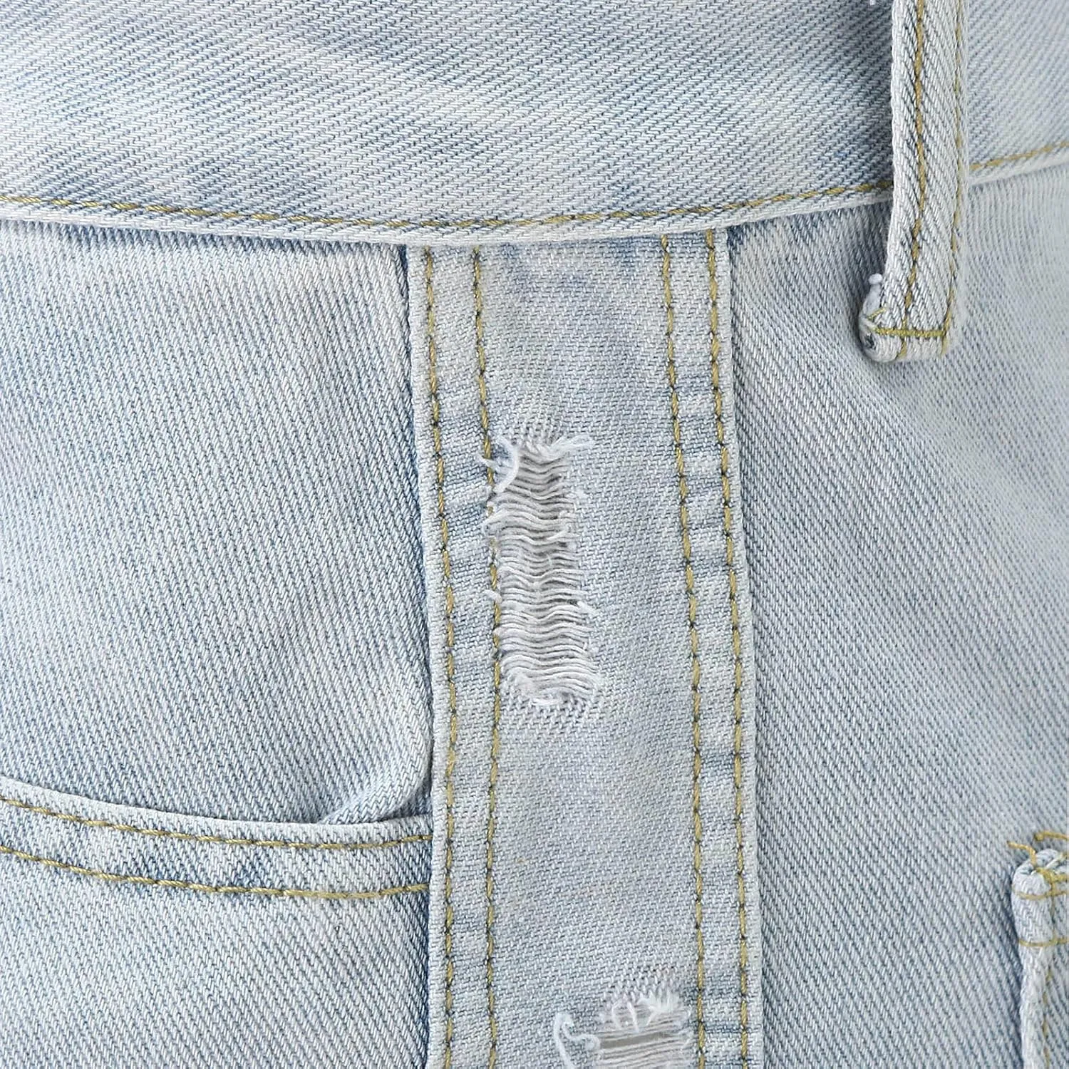 Mens Stacked Jeans Solid Frayed Edges Jeans Wide Leg Straight Denim Pant Y2k Hip Hop Baggy Trousers Cargo Denim Pants