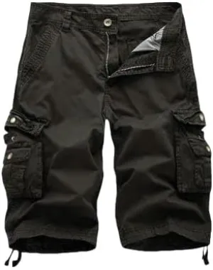 Men's Summer Cotton Army Military Tactical-Style Cargo Shorts Casual Streetwear Multi-Pocket