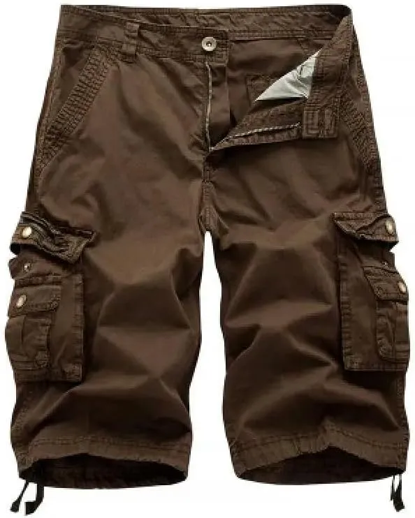 Men's Summer Cotton Army Military Tactical-Style Cargo Shorts Casual Streetwear Multi-Pocket