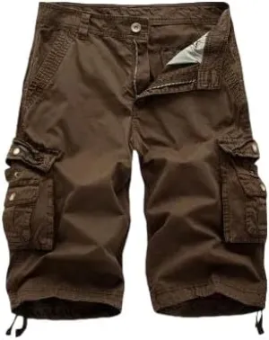 Men's Summer Cotton Army Military Tactical-Style Cargo Shorts Casual Streetwear Multi-Pocket