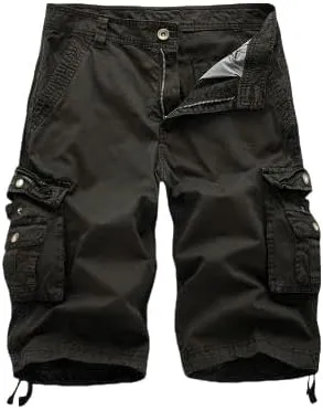 Men's Summer Cotton Army Military Tactical-Style Cargo Shorts Casual Streetwear Multi-Pocket
