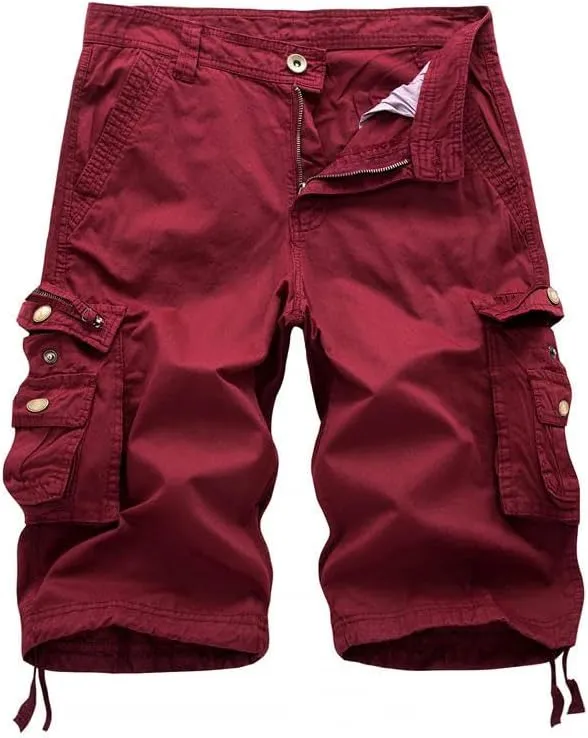 Men's Summer Cotton Army Military Tactical-Style Cargo Shorts Casual Streetwear Multi-Pocket