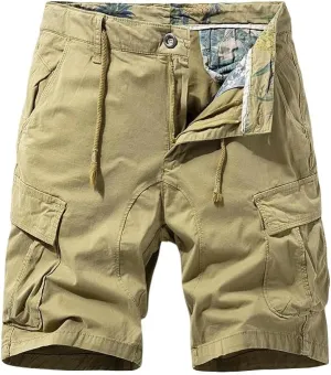 Men's Summer Multi Pockets Cargo Shorts Cotton Outdoor Bermuda