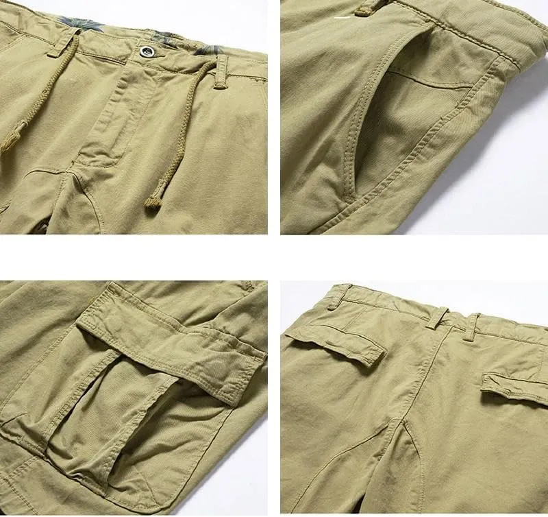 Men's Summer Multi Pockets Cargo Shorts Cotton Outdoor Bermuda