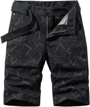 Men's Summer Solid Cotton Outdoor Cargo Leisure Shorts Buttons Straight Comfortable