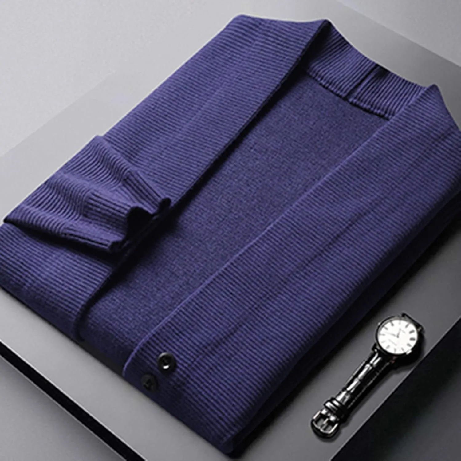 Mens Sweater Jacket Men's Wool Blended Cardigan Sweaters V Neck Button Down Cardigans with Pockets