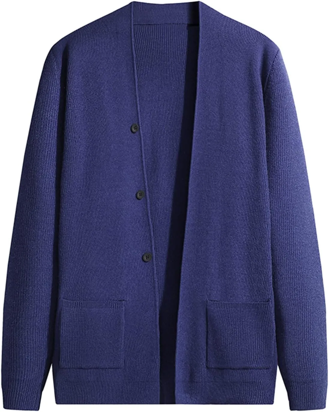 Mens Sweater Mens Solid Long Sleeve V Neck Cardigan Button Down Sweaters Coat with Front Pocket