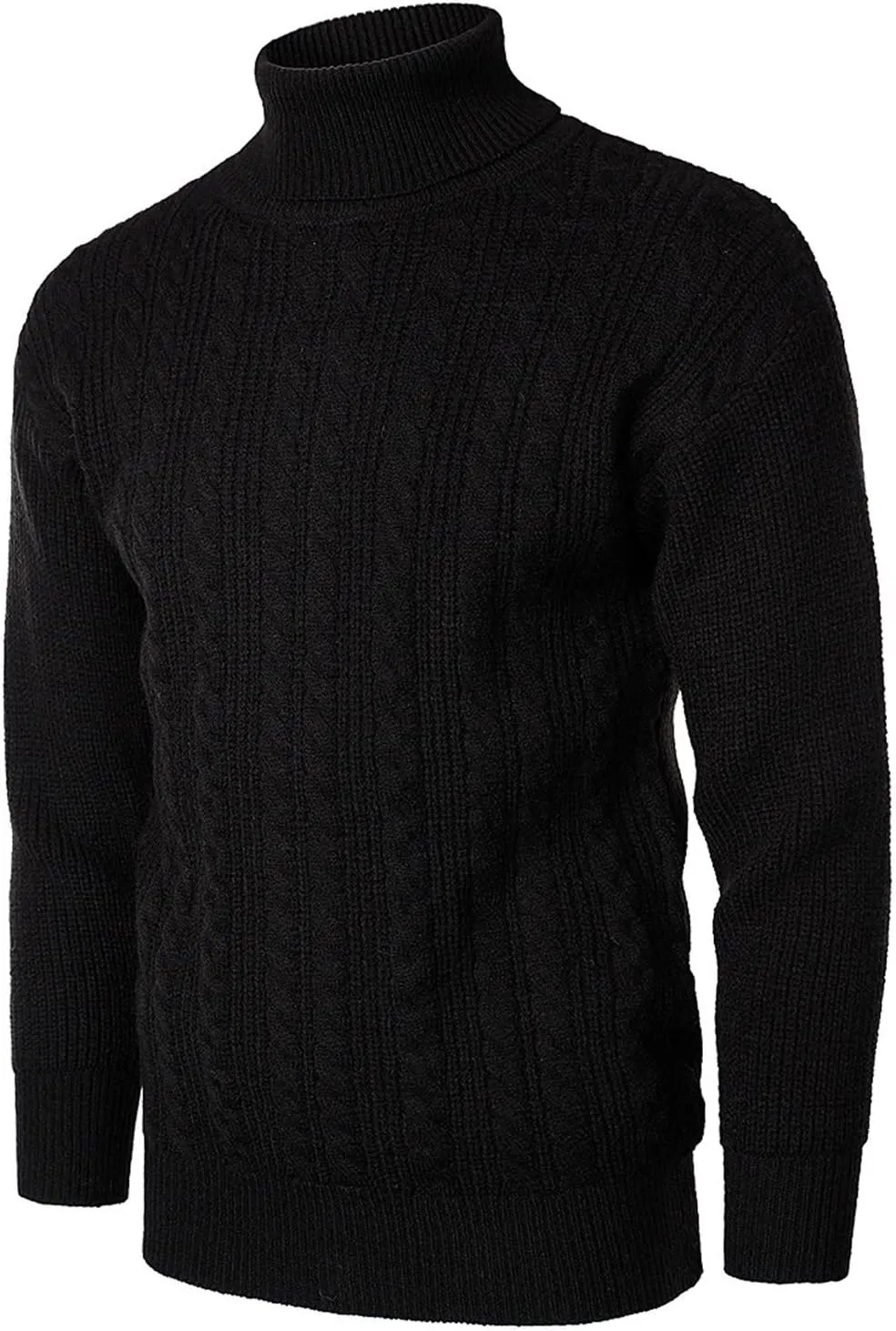 Mens Sweater Men's Solid Turtleneck Sweaters Long Sleeve Slim Fit Ribbed Knit Wool Thermal Pullover Sweatshirts