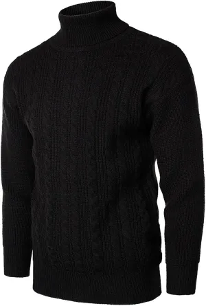 Mens Sweater Men's Solid Turtleneck Sweaters Long Sleeve Slim Fit Ribbed Knit Wool Thermal Pullover Sweatshirts