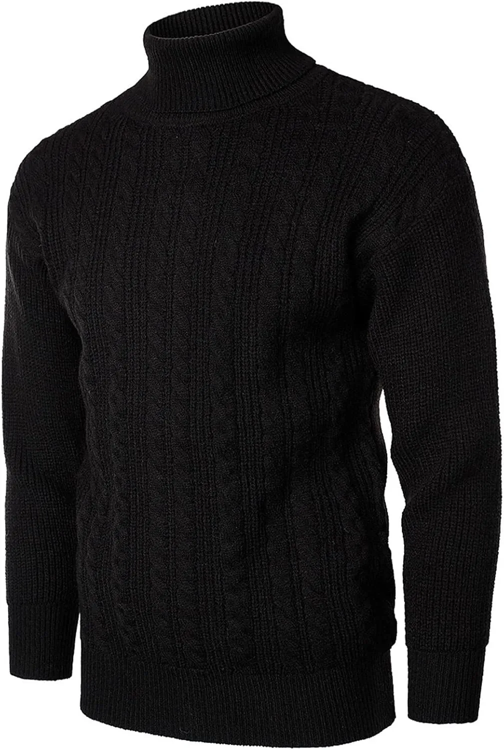 Mens Sweater Men's Solid Turtleneck Sweaters Long Sleeve Slim Fit Ribbed Knit Wool Thermal Pullover Sweatshirts