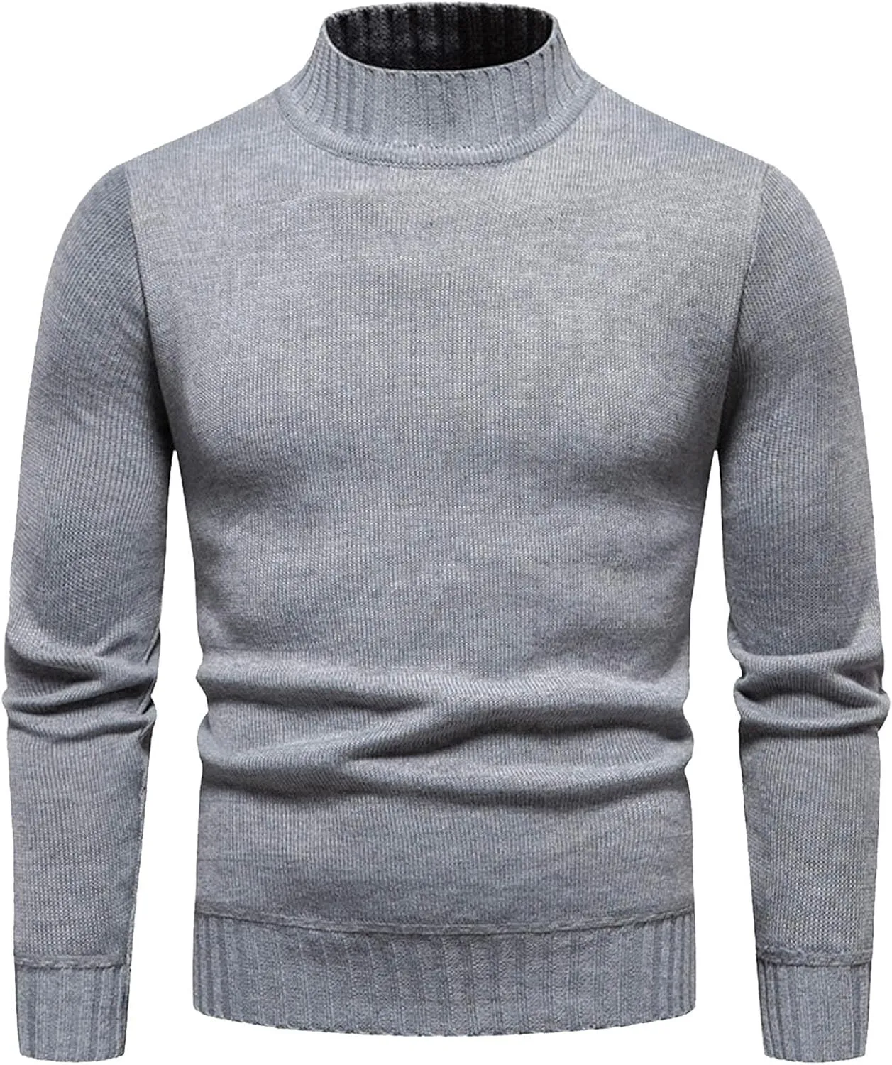 Mens Sweater Men's Solid Turtleneck T-Shirts Long Sleeve Shirt Thermal Baselayer Ribbed Pullover Sweaters Sweatshirt