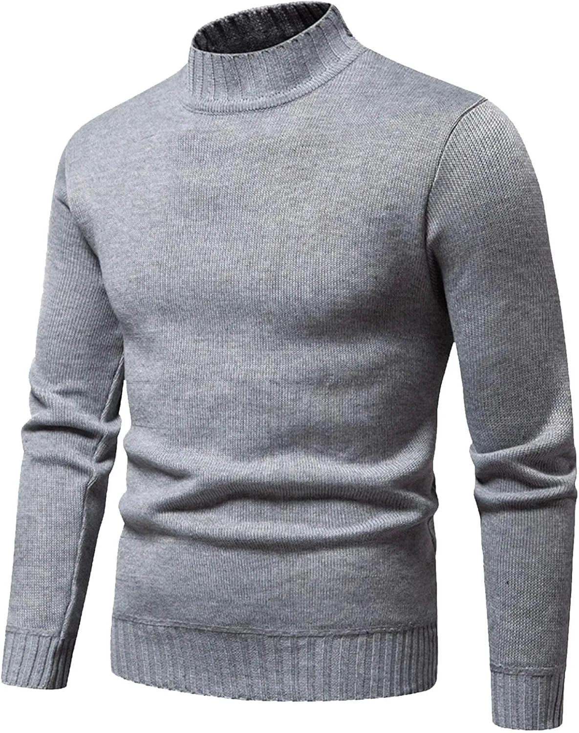Mens Sweater Men's Solid Turtleneck T-Shirts Long Sleeve Shirt Thermal Baselayer Ribbed Pullover Sweaters Sweatshirt