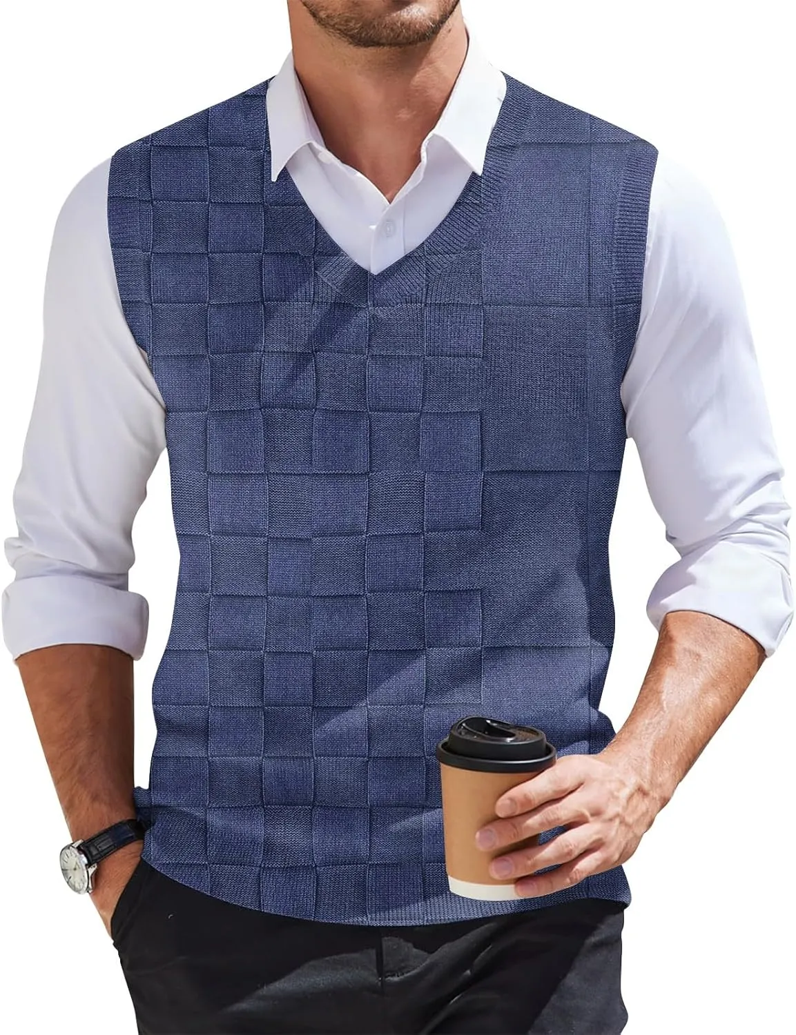 Mens Sweater Vests Classic V-Neck Knitwear Sleeveless Pullover Autumn Spring Warm Tank Tops Gentleman Casual Vest
