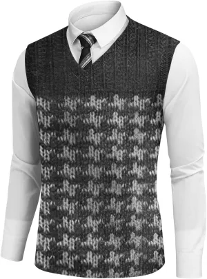 Mens Sweater Vests Classic V-Neck Knitwear Sleeveless Pullover Autumn Spring Warm Tank Tops Gentleman Casual Vest