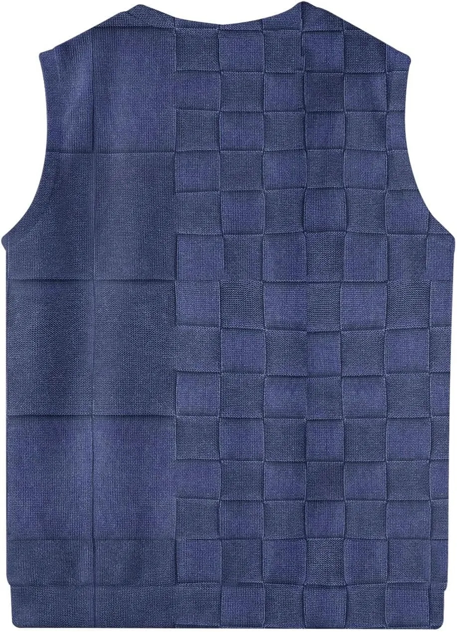 Mens Sweater Vests Classic V-Neck Knitwear Sleeveless Pullover Autumn Spring Warm Tank Tops Gentleman Casual Vest