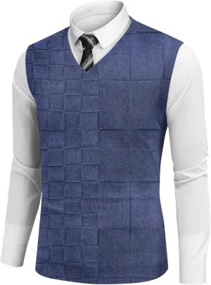 Mens Sweater Vests Classic V-Neck Knitwear Sleeveless Pullover Autumn Spring Warm Tank Tops Gentleman Casual Vest