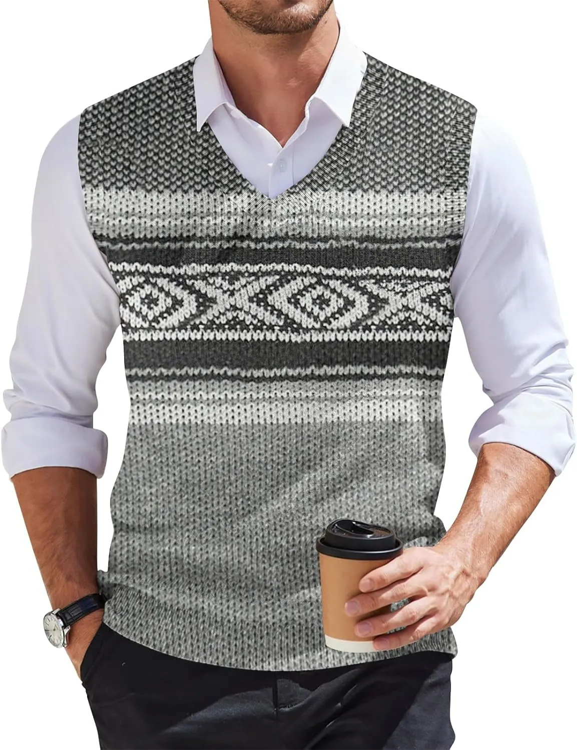 Mens Sweater Vests Classic V-Neck Knitwear Sleeveless Pullover Autumn Spring Warm Tank Tops Gentleman Casual Vest