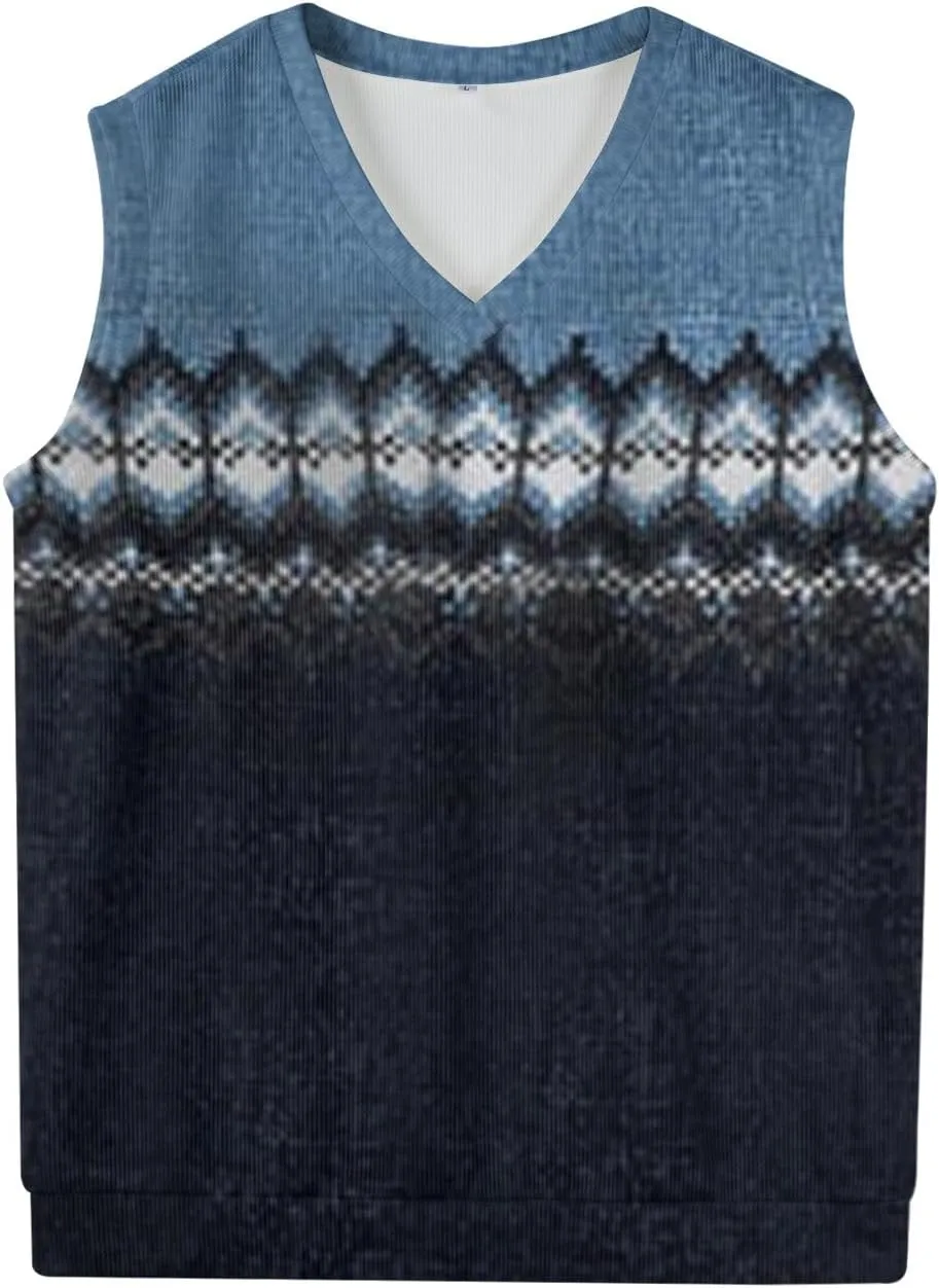 Mens Sweater Vests Classic V-Neck Knitwear Sleeveless Pullover Autumn Spring Warm Tank Tops Gentleman Casual Vest