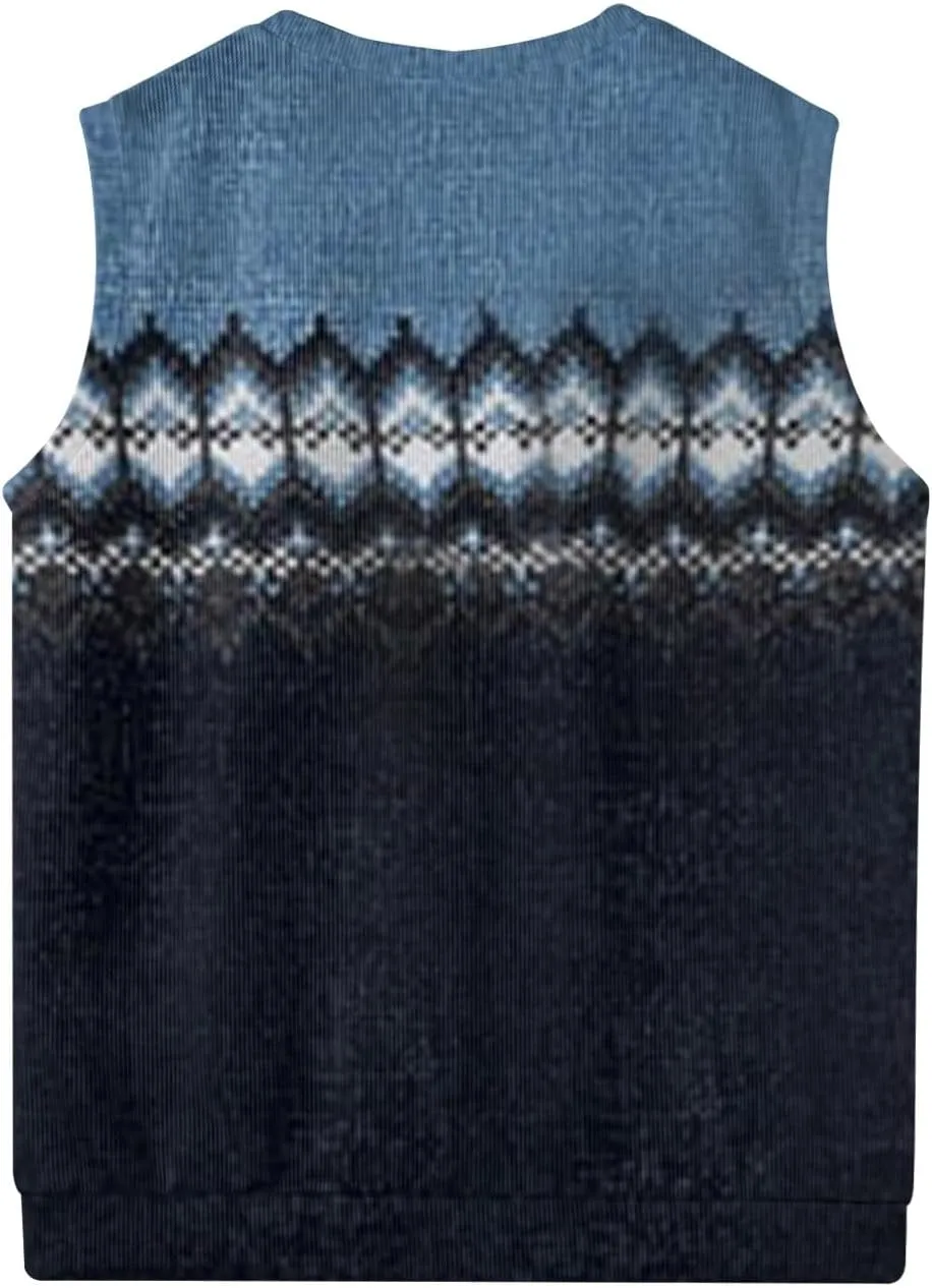 Mens Sweater Vests Classic V-Neck Knitwear Sleeveless Pullover Autumn Spring Warm Tank Tops Gentleman Casual Vest