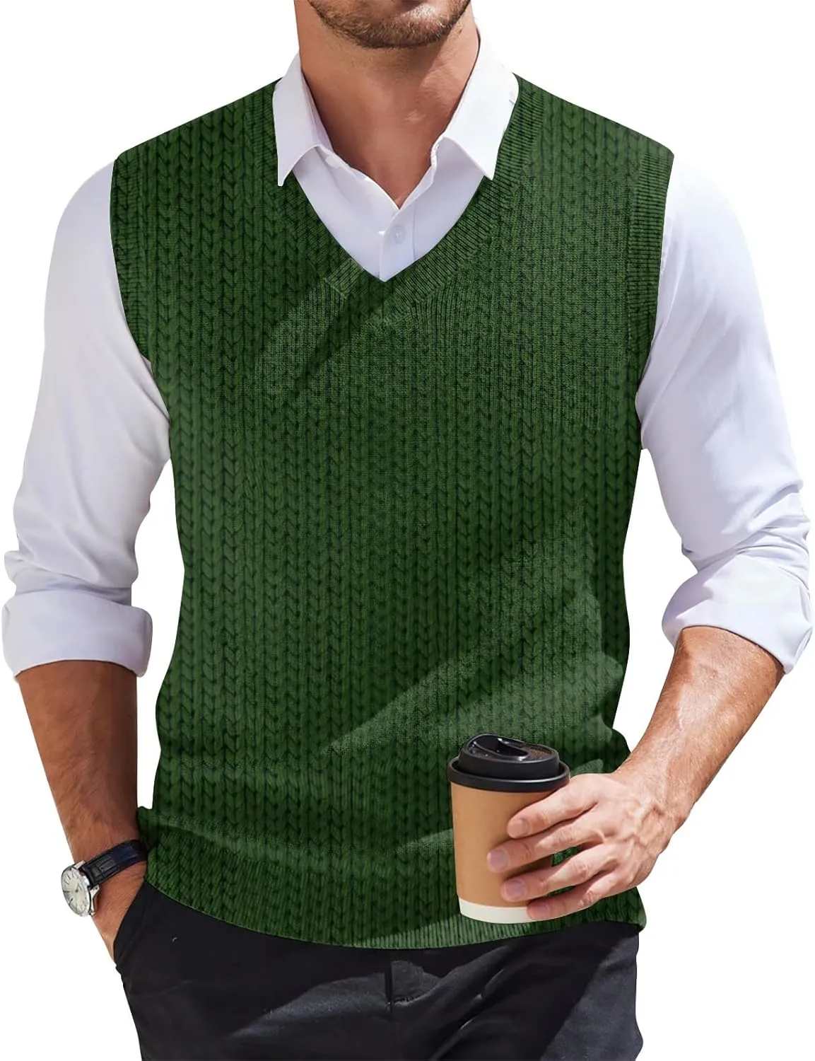 Mens Sweater Vests Classic V-Neck Knitwear Sleeveless Pullover Autumn Spring Warm Tank Tops Gentleman Casual Vest
