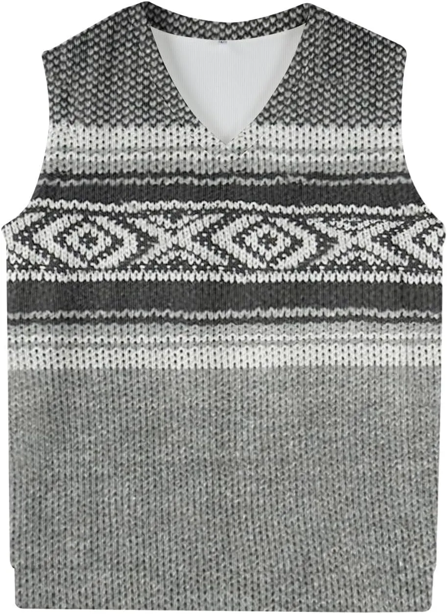 Mens Sweater Vests Classic V-Neck Knitwear Sleeveless Pullover Autumn Spring Warm Tank Tops Gentleman Casual Vest