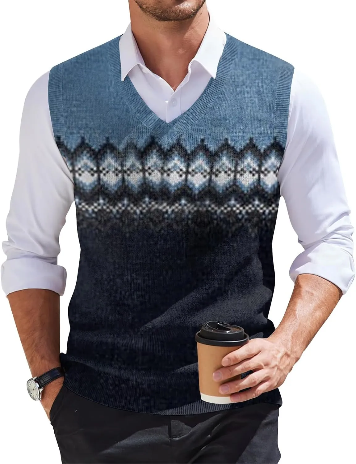 Mens Sweater Vests Classic V-Neck Knitwear Sleeveless Pullover Autumn Spring Warm Tank Tops Gentleman Casual Vest